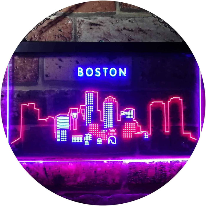 Boston City Skyline LED Neon Light Sign - Way Up Gifts