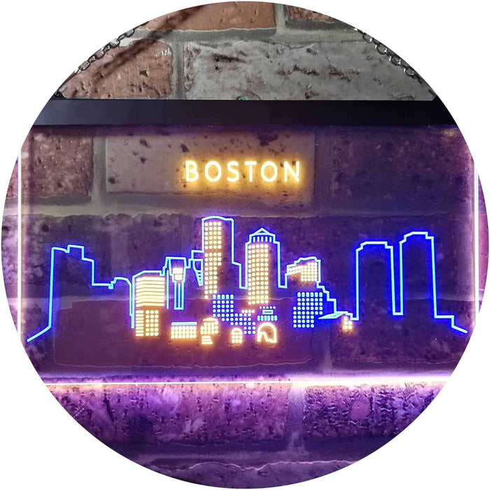 Boston City Skyline LED Neon Light Sign - Way Up Gifts