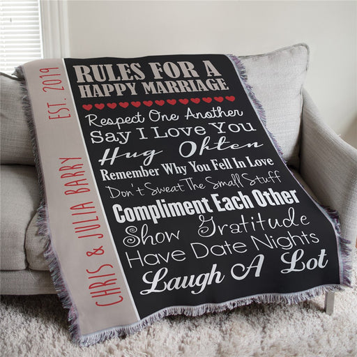 Personalized Wedding Tapestry Throw - Elegant Wedding Keepsake Blanket - Way Up Gifts