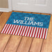 Patriotic Personalized Doormat - Custom Red, White, and Blue Welcome Mat - Way Up Gifts