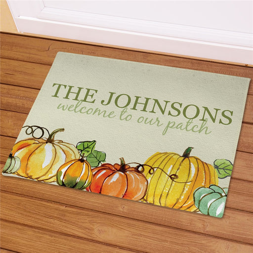 Welcome to Our Patch Personalized Doormat - Custom Fall Welcome Mat - Way Up Gifts