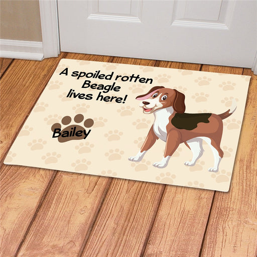 Spoiled Here Personalized Doormat - Custom Pet Name Welcome Mat - Way Up Gifts