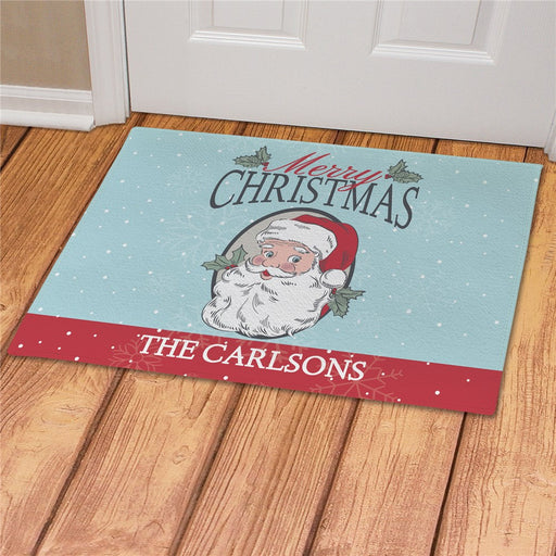 Santa Merry Christmas Personalized Doormat - Custom Holiday Entry Mat - Way Up Gifts