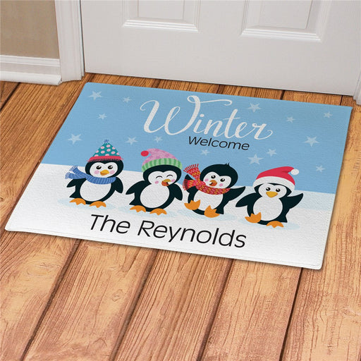 Winter Welcome Personalized Doormat - Custom Seasonal Entry Mat - Way Up Gifts