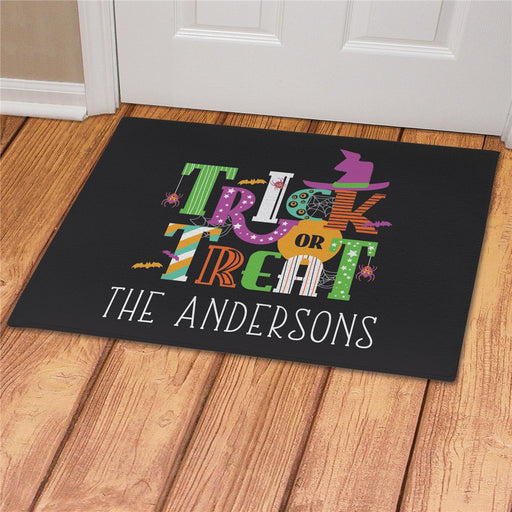 Trick or Treat Personalized Doormat - Custom Halloween Mat - Way Up Gifts