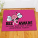 Bee Aware Breast Cancer Personalized Doormat - Custom Awareness Welcome Mat - Way Up Gifts