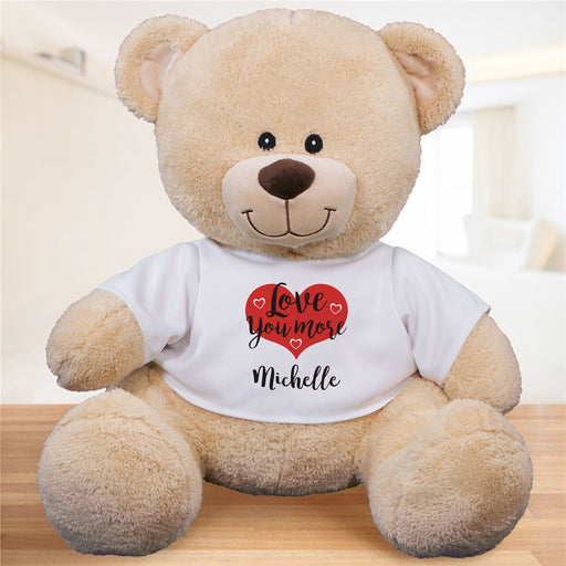 Love You More Teddy Bear with Custom Name - Personalized Gift for Her or Him - Way Up Gifts
