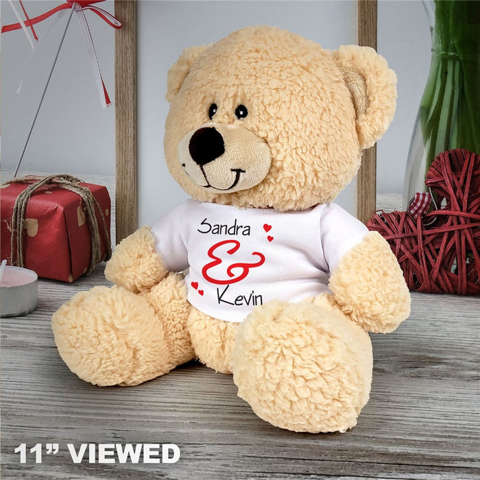 Custom Teddy Bear with Personalized T-Shirt - Add Couple's Names - Way Up Gifts