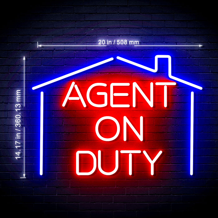 Real Estate Agent on Duty Ultra-Bright LED Neon Sign