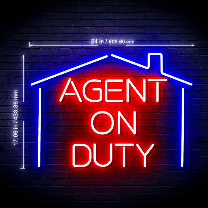 Real Estate Agent on Duty Ultra-Bright LED Neon Sign