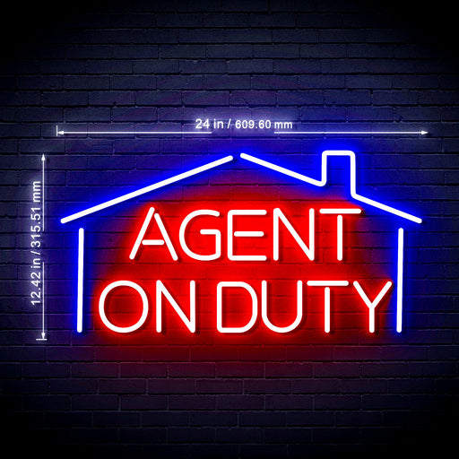 Real Estate Agent on Duty v1 Ultra-Bright LED Neon Sign w/ Remote - Way Up Gifts