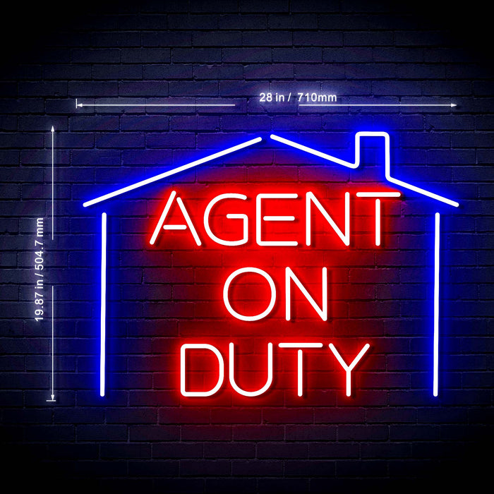 Real Estate Agent on Duty Ultra-Bright LED Neon Sign