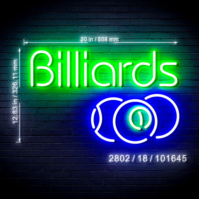 Pool Billiards Ultra-Bright LED Neon Sign w/ Remote - Way Up Gifts