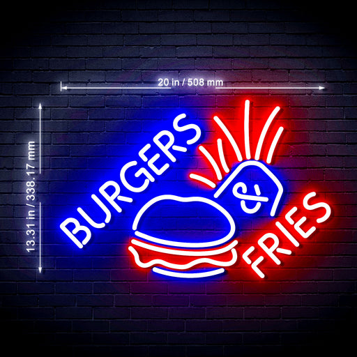 Hamburgers Burgers Fries Ultra-Bright LED Neon Sign - Way Up Gifts