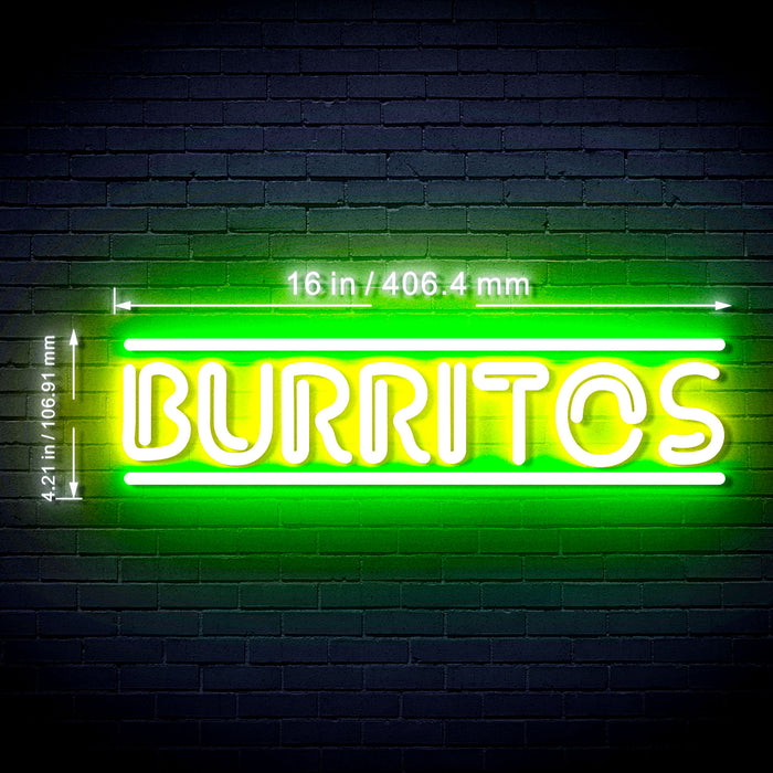 Mexican Food Burritos Flex Silicone LED Neon Sign