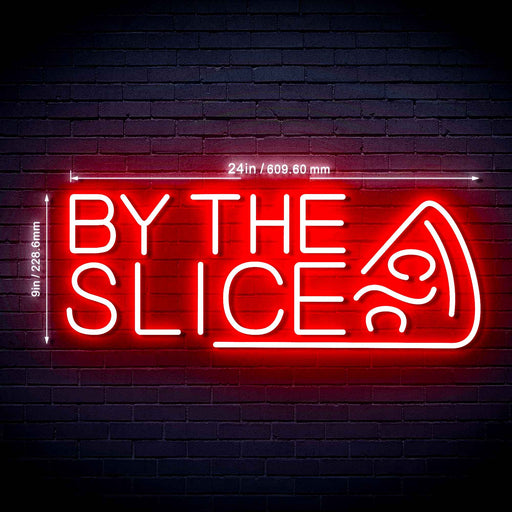 Pizza By The Slice Ultra-Bright LED Neon Sign w/ Remote - Way Up Gifts