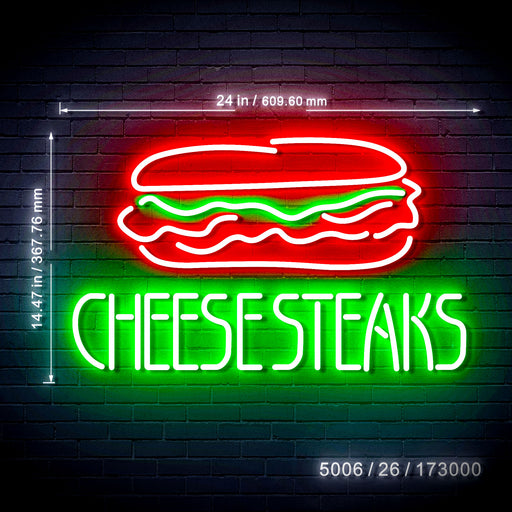 Cheesesteaks Ultra-Bright LED Neon Sign w/ Remote - Way Up Gifts