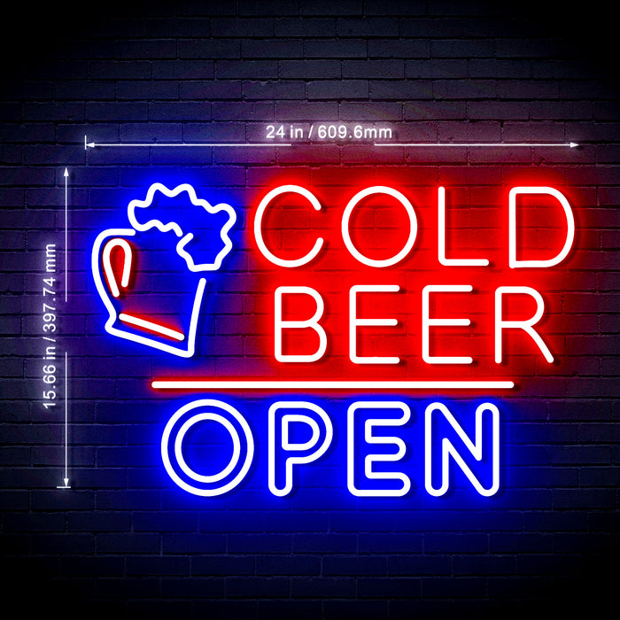 Bar Cold Beer Open Ultra-Bright LED Neon Sign - Way Up Gifts