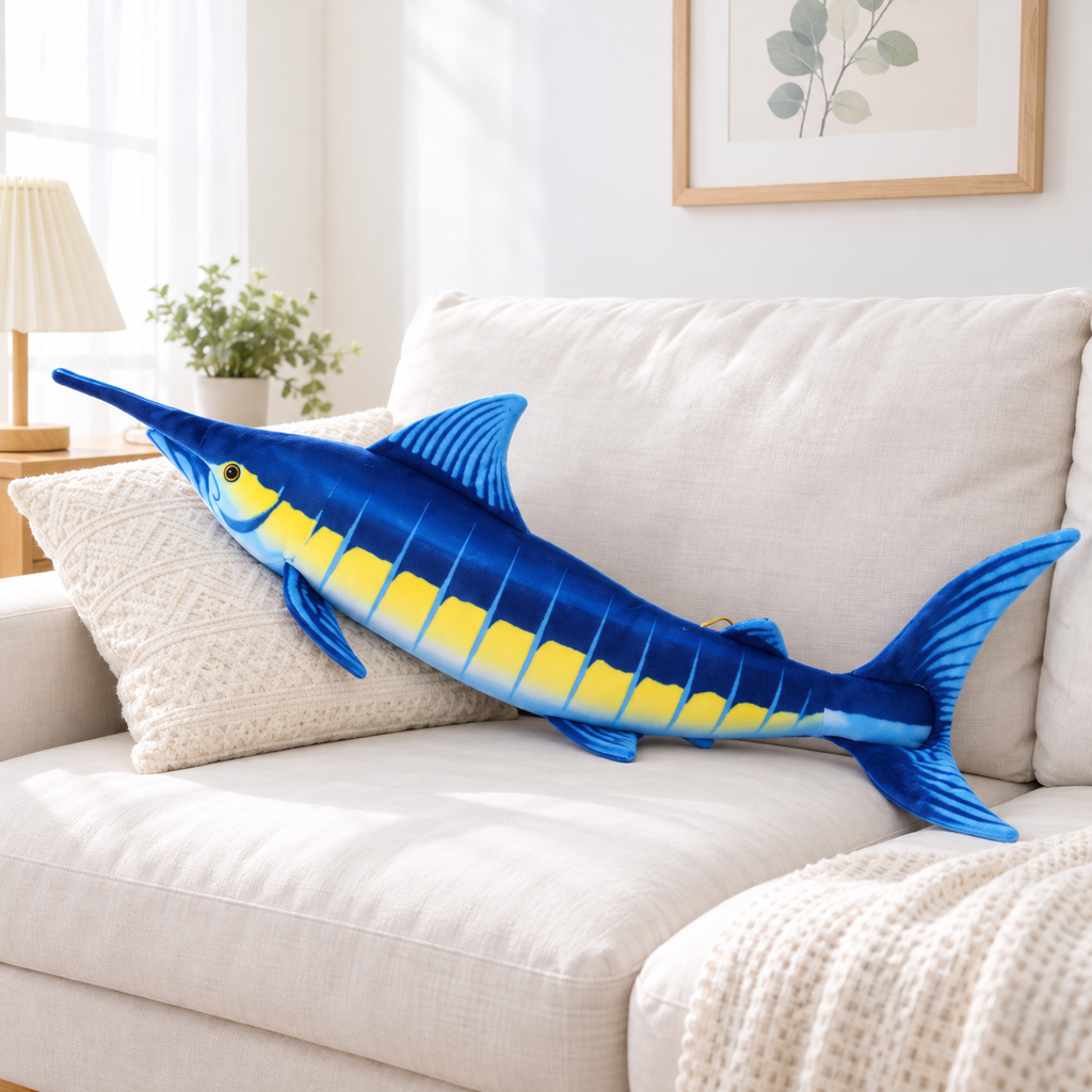 Big Plush Blue Marlin Fish Stuffed Toy