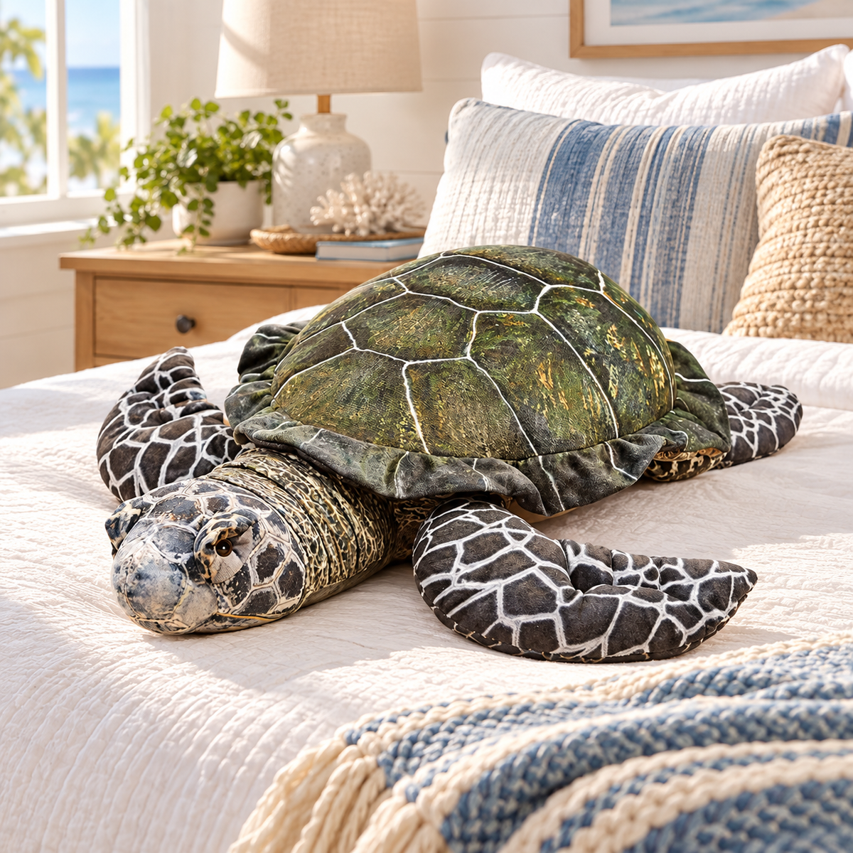 Realistic Sea Turtle Stuffed Animal Plush Toy