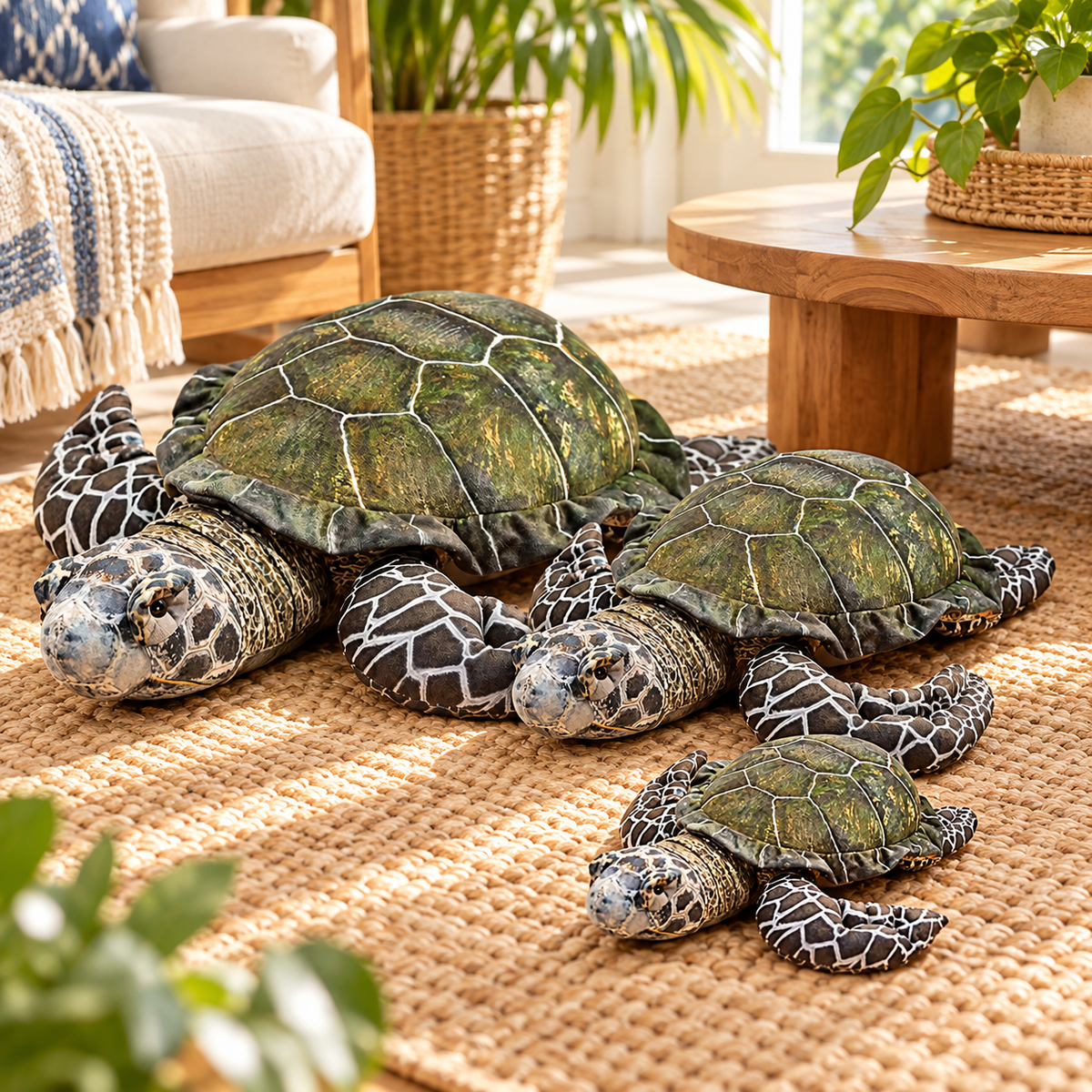 Realistic Sea Turtle Stuffed Animal Plush Toy