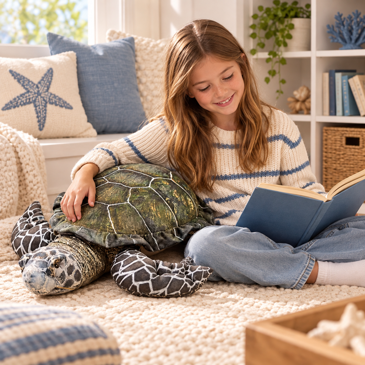 Realistic Sea Turtle Stuffed Animal Plush Toy