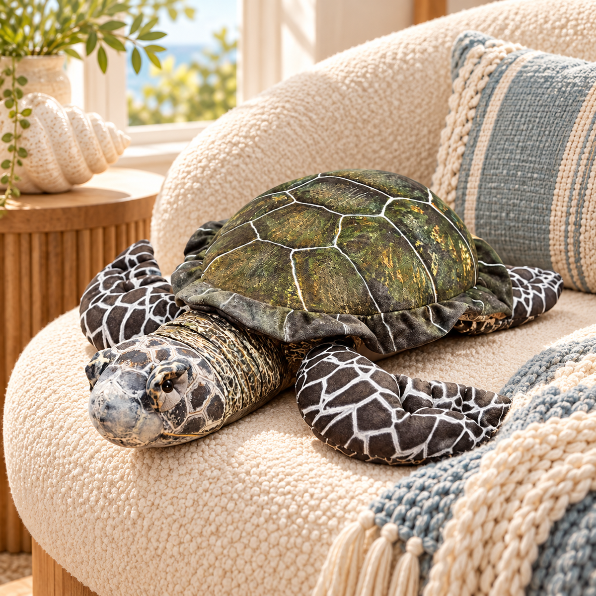 Realistic Sea Turtle Stuffed Animal Plush Toy