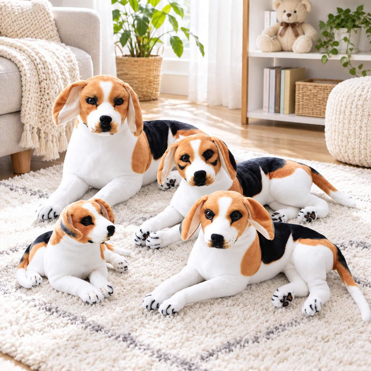 Realistic Beagle Dog Stuffed Animal Plush Toy