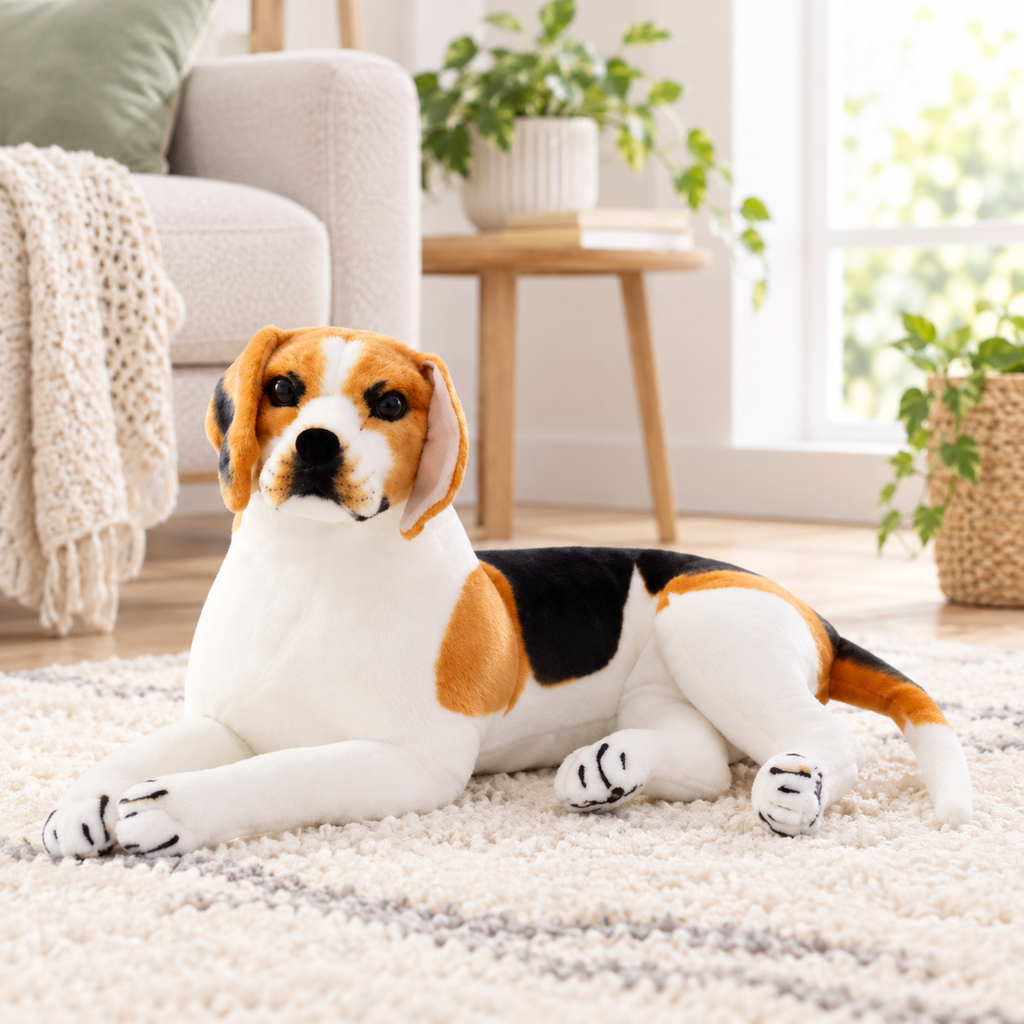Realistic Beagle Dog Stuffed Animal Plush Toy