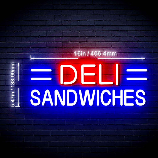 16" Deli Sandwiches Flex Silicone LED Neon Sign - Way Up Gifts