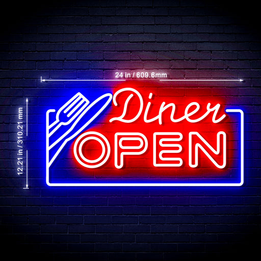 Diner Open Ultra-Bright LED Neon Sign w/ Remote - Way Up Gifts