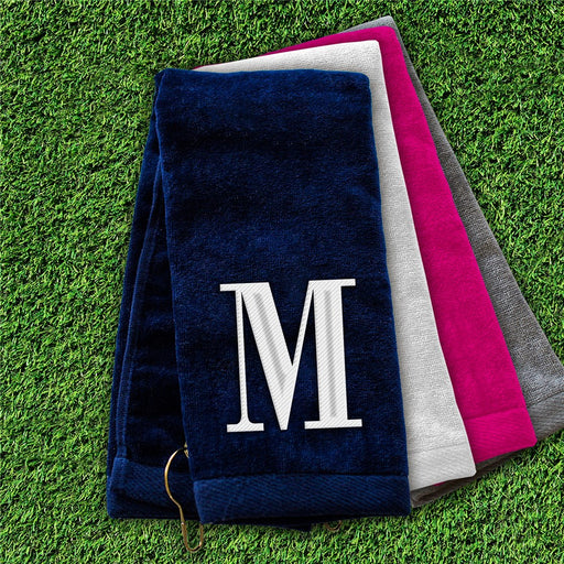 Embroidered Initial Golf Towel - Personalized Monogram Gift - Way Up Gifts