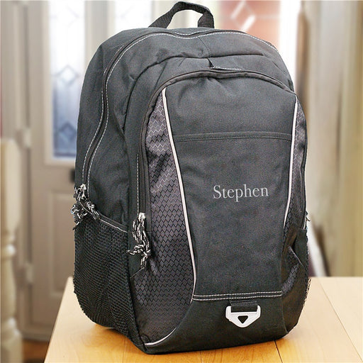 Personalized Name Black Atlas Backpack - Embroidered School or Travel Bag - Way Up Gifts