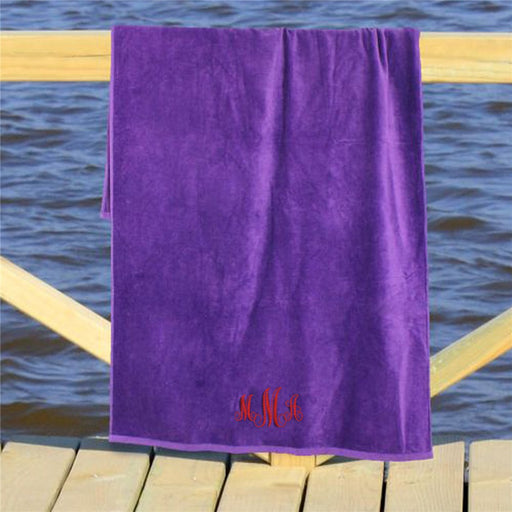 Monogrammed Classic Beach Towel - Choose Initials - Way Up Gifts