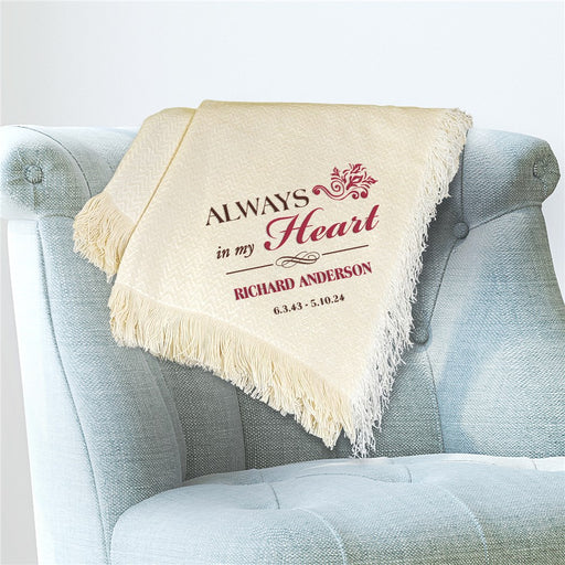 Memorial Throw Blanket - Personalized Sympathy Gift Blanket - Remembrance Throw - Way Up Gifts
