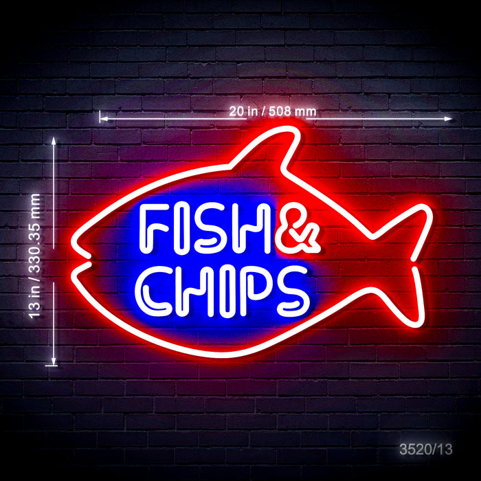 Seafood Fish & Chips Ultra-Bright LED Neon Sign w/ Remote - Way Up Gifts