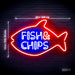 Seafood Fish & Chips Ultra-Bright LED Neon Sign w/ Remote - Way Up Gifts