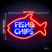 Seafood Fish & Chips Ultra-Bright LED Neon Sign w/ Remote - Way Up Gifts