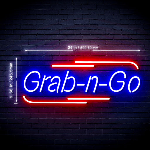 Grab n Go Food Take Away Ultra-Bright LED Neon Sign w/ Remote - Way Up Gifts