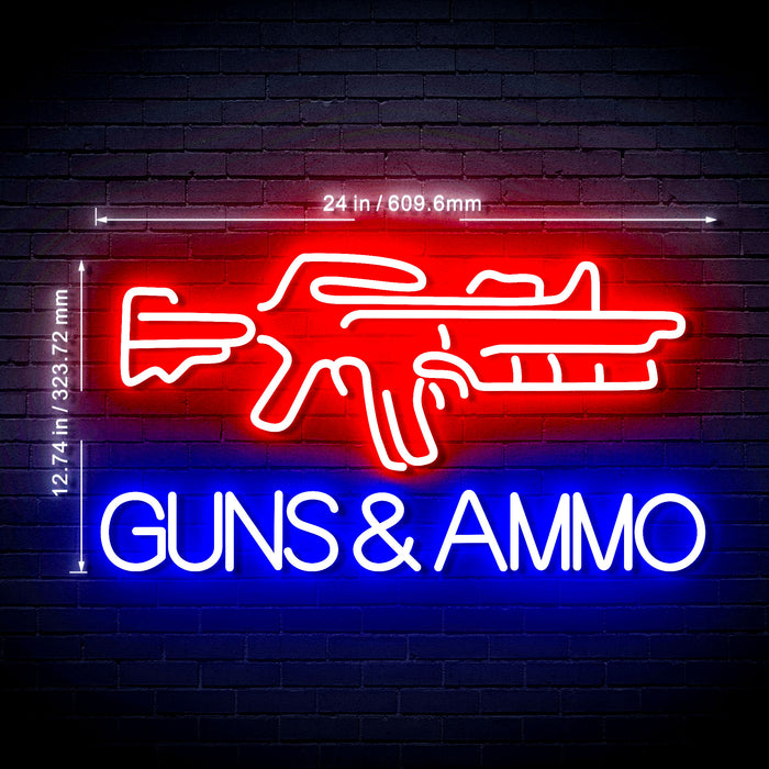 Guns Ammo Ultra-Bright LED Neon Sign - Way Up Gifts