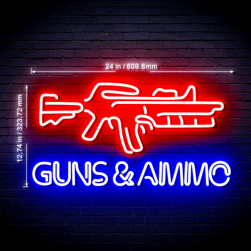 Guns Ammo Ultra-Bright LED Neon Sign - Way Up Gifts