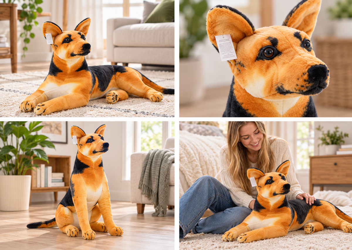 Realistic German Shepherd Stuffed Animal Plush Toy