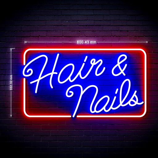 Beauty Salon Hair & Nails Ultra-Bright LED Neon Sign w/ Remote - Way Up Gifts