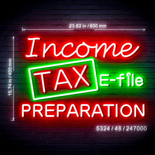 Income Tax Preparation E-File Ultra-Bright LED Neon Sign w/ Remote - Way Up Gifts