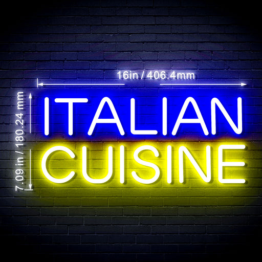 Italian Cuisine Flex Silicone LED Neon Sign - Way Up Gifts