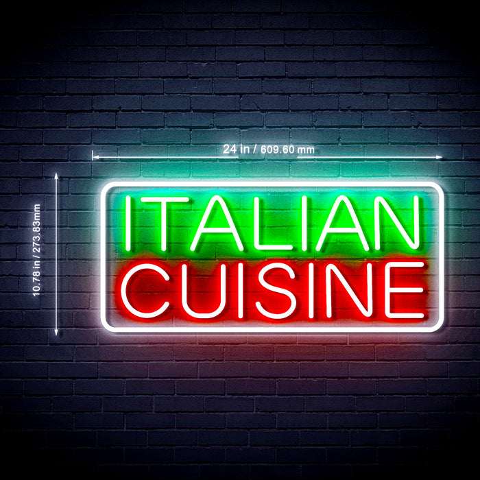 Italian Cuisine 3-Color Ultra-Bright LED Neon Sign