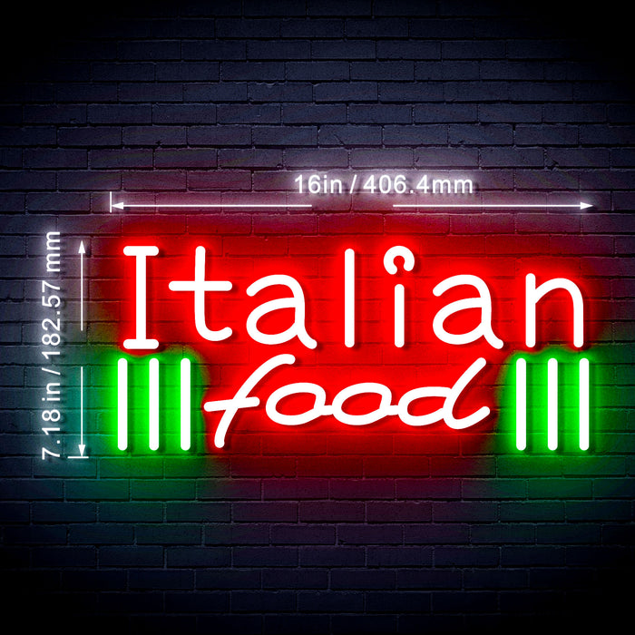 Restaurant Italian Food Flex Silicone LED Neon Sign - Way Up Gifts