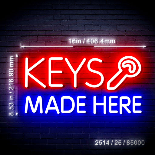 Key Shop Keys Made Here Flex Silicone LED Neon Sign - Way Up Gifts