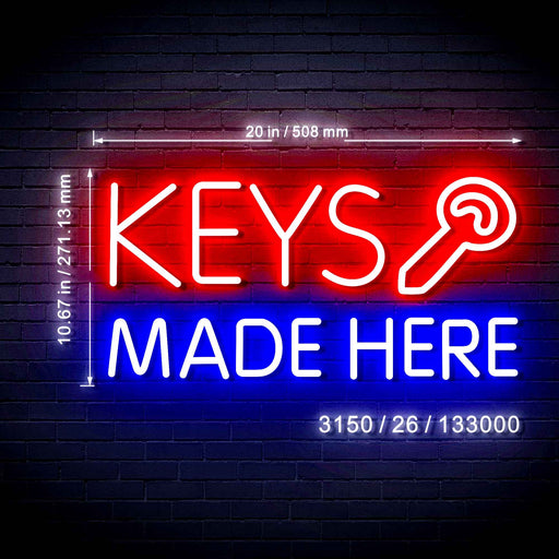 Key Shop Keys Made Here Ultra-Bright LED Neon Sign w/ Remote - Way Up Gifts