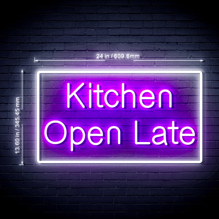 Restaurant Bar Kitchen Open Late Ultra-Bright LED Neon Sign - Way Up Gifts